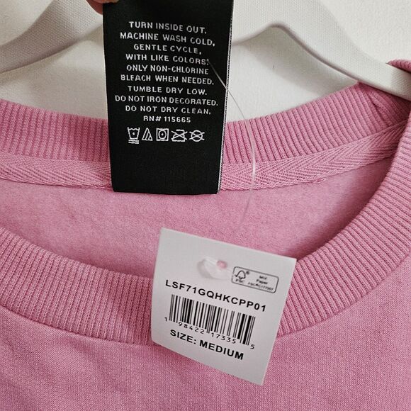 Hello Kitty Sweater Womens Medium Pink Big Face Plush Bow Oversized Pullover NWT - Picture 4 of 8